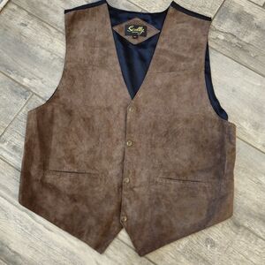 Scully Mens Brown Suede Vest